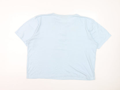 Honor Millburn Women Blue XL Henley Embroidered Cotton T-Shirt