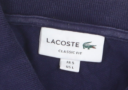 Lacoste Men Blue Long Sleeve Classic Fit Cotton Polo Shirt L