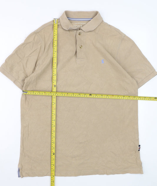Joules Men's Beige Woody Polo Shirt Classic Fit Size L