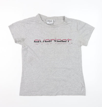 Everlast Womens Grey Short Sleeve Cotton T-Shirt Size 14