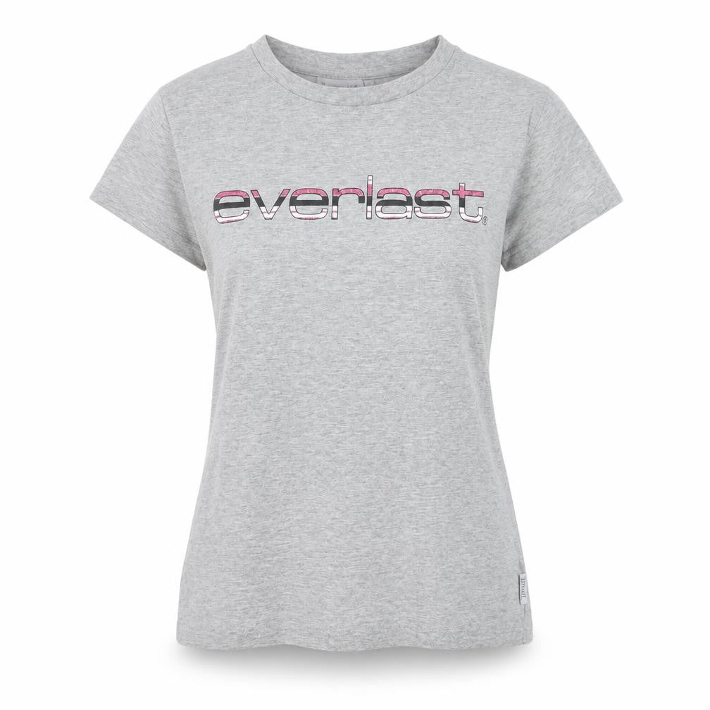 Everlast Womens Grey Short Sleeve Cotton T-Shirt Size 14