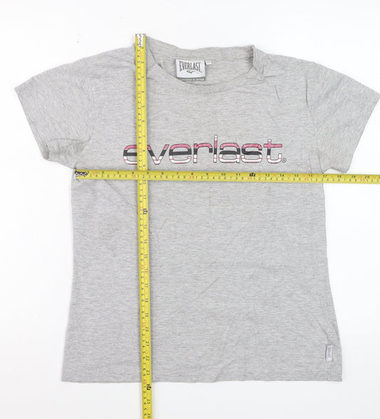Everlast Womens Grey Short Sleeve Cotton T-Shirt Size 14