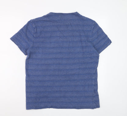 Original Penguin by Munsingwear Men's Blue Cotton Patterned T-Shirt L
