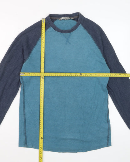 Mountain Warehouse Men's Blue Long Sleeve Cotton T-Shirt Size M