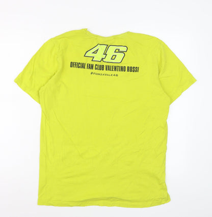 Valentino Rossi Official Fan Club Yellow Men's Medium T-Shirt 46 Graphic Print
