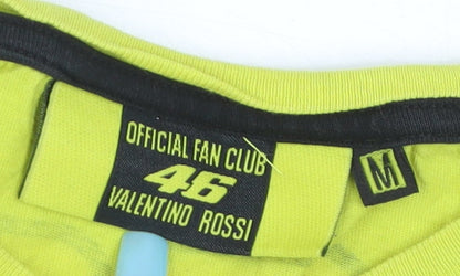 Valentino Rossi Official Fan Club Yellow Men's Medium T-Shirt 46 Graphic Print