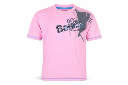 Bench Men's Pink Cotton Graphic Logo T-Shirt XL