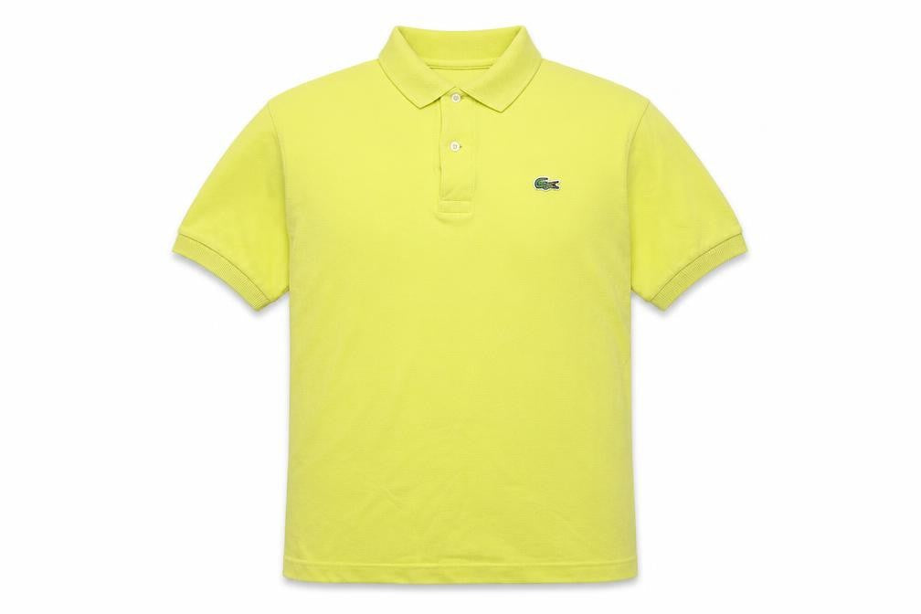 Lacoste Men Yellow Cotton Short Sleeve Polo Shirt M