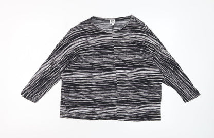 Kin by John Lewis Womens Black Striped Viscose Blouse S