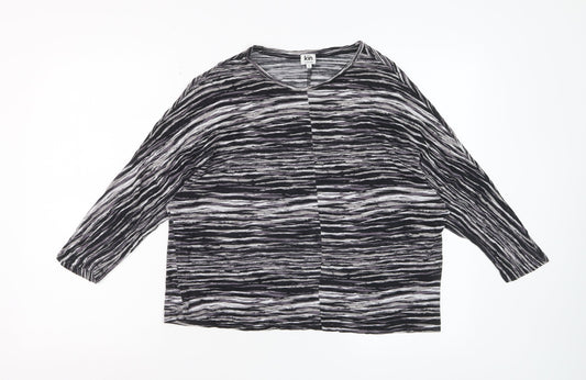 Kin by John Lewis Womens Black Striped Viscose Blouse S