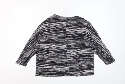Kin by John Lewis Womens Black Striped Viscose Blouse S