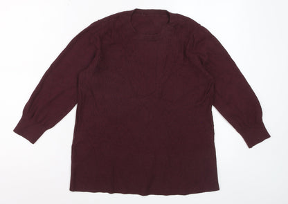 Oasis Womens Purple Long Sleeve Crew Neck Knit Jumper Size M