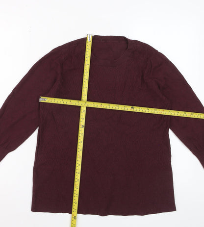 Oasis Womens Purple Long Sleeve Crew Neck Knit Jumper Size M