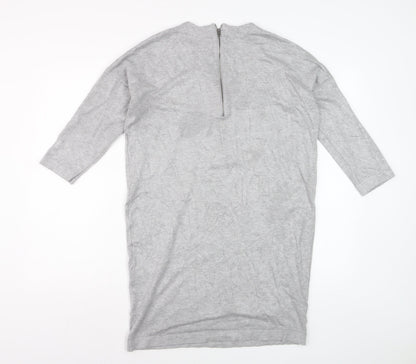 Vero Moda Women's Grey Tunic Jumper M Crew Neck 3/4 Sleeve