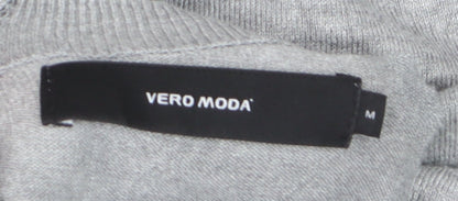 Vero Moda Women's Grey Tunic Jumper M Crew Neck 3/4 Sleeve