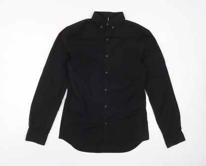 Marks and Spencer Men's Black Slim Fit Long Sleeve Dress Shirt Size S