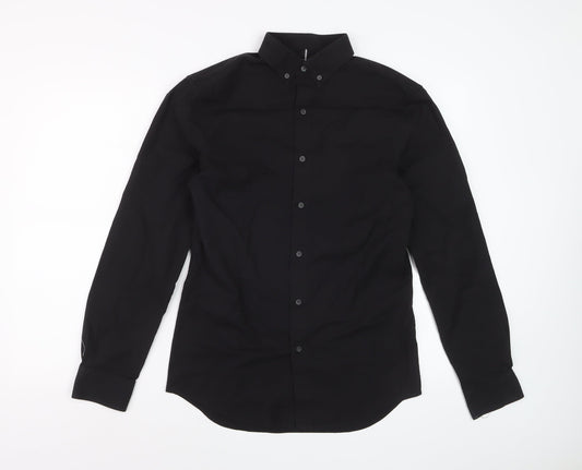 Marks and Spencer Men's Black Slim Fit Long Sleeve Dress Shirt Size S