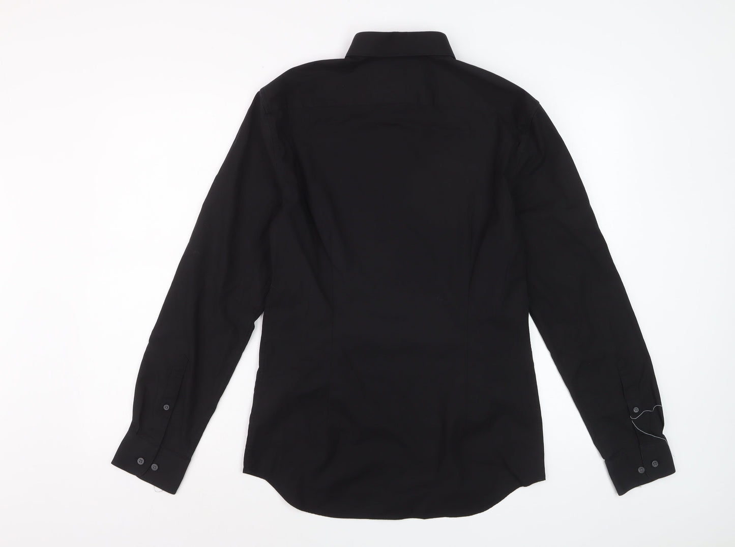 Marks and Spencer Men's Black Slim Fit Long Sleeve Dress Shirt Size S