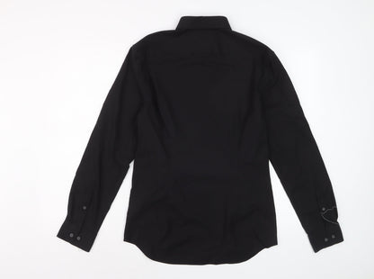 Marks and Spencer Men's Black Slim Fit Long Sleeve Dress Shirt Size S