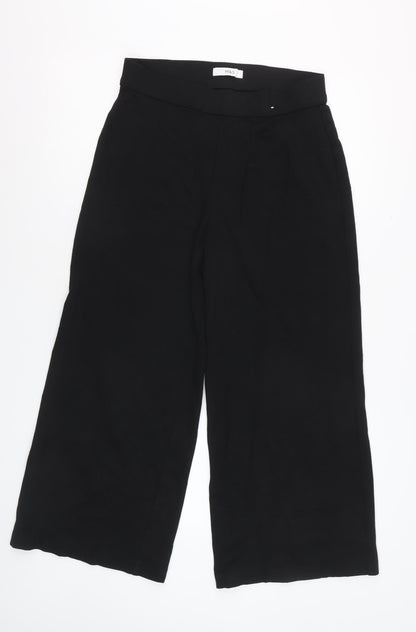 Marks and Spencer Womens Black Size 12 Cropped Wide-Leg Trousers