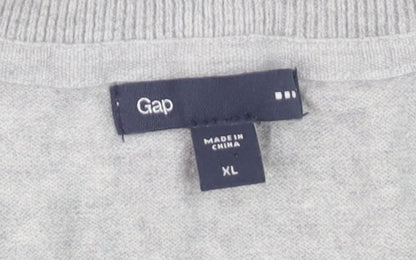 Gap Women’s Grey Cotton V-Neck Long Sleeve Cardigan XL