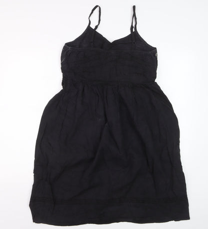 Joe Browns Women Black Embroidered A-Line Sleeveless Dress Size 12