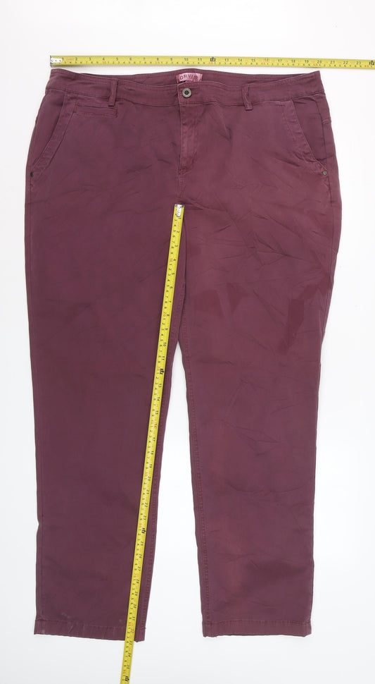 Orvis Womens Plum Cotton Blend Chino Trousers Size 20