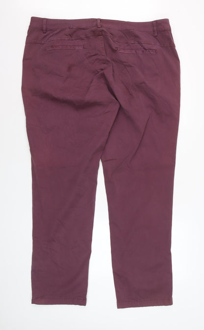 Orvis Womens Plum Cotton Blend Chino Trousers Size 20
