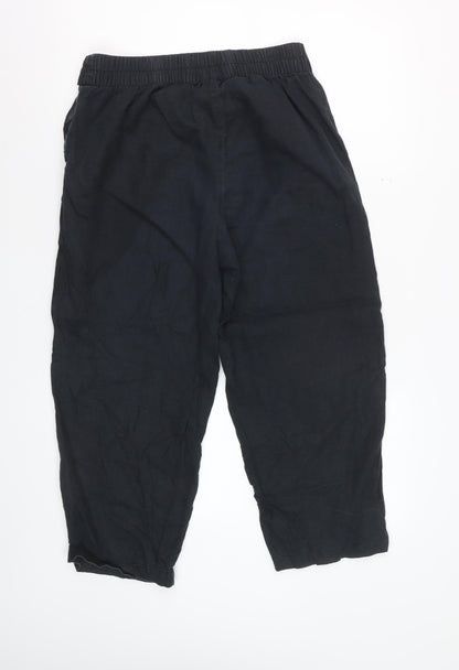 Monsoon Women’s Black Linen Cropped Trousers Size 10