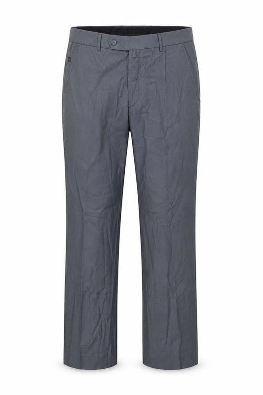 Zecca Men's Grey 38 Dress Trousers Wool Blend Formal Straight Leg