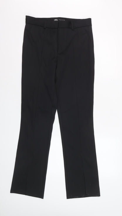 Zara Women Black L Slim Fit Dress Pants Smart Work Trousers