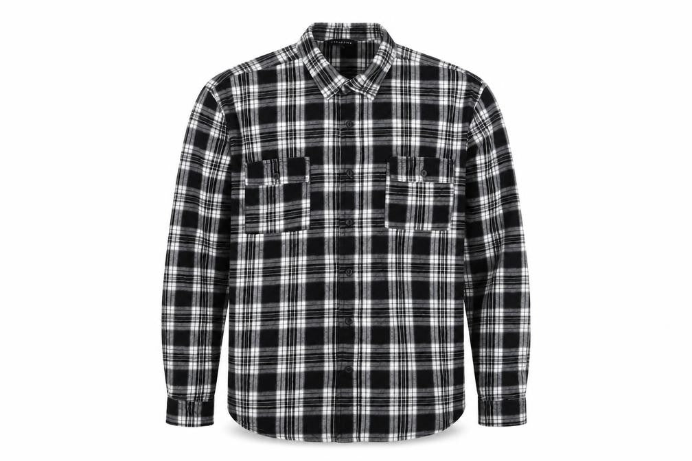 Peacocks Men's Black Check Flannel 2XL Long Sleeve Button-Up Shirt