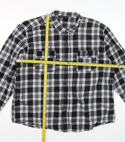 Peacocks Men's Black Check Flannel 2XL Long Sleeve Button-Up Shirt