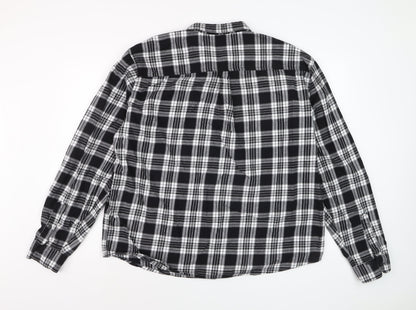 Peacocks Men's Black Check Flannel 2XL Long Sleeve Button-Up Shirt