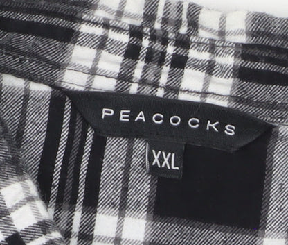 Peacocks Men's Black Check Flannel 2XL Long Sleeve Button-Up Shirt