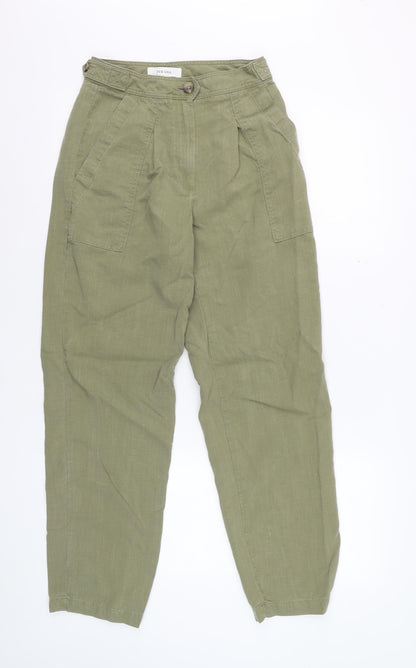 Marks and Spencer Per Una Women's Green Linen Blend Chino Trousers Size 6