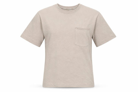 Marks & Spencer Women Beige Cotton Basic Crew Neck T-Shirt S
