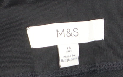 Marks and Spencer Women's Black Cotton Blend Leggings Size 14