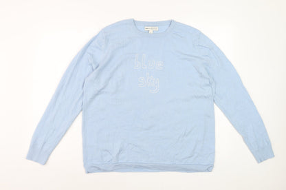 Marks and Spencer Women’s Blue Crew Neck Cotton Jumper L
