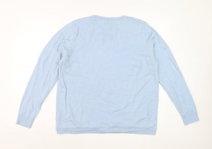 Marks and Spencer Women’s Blue Crew Neck Cotton Jumper L