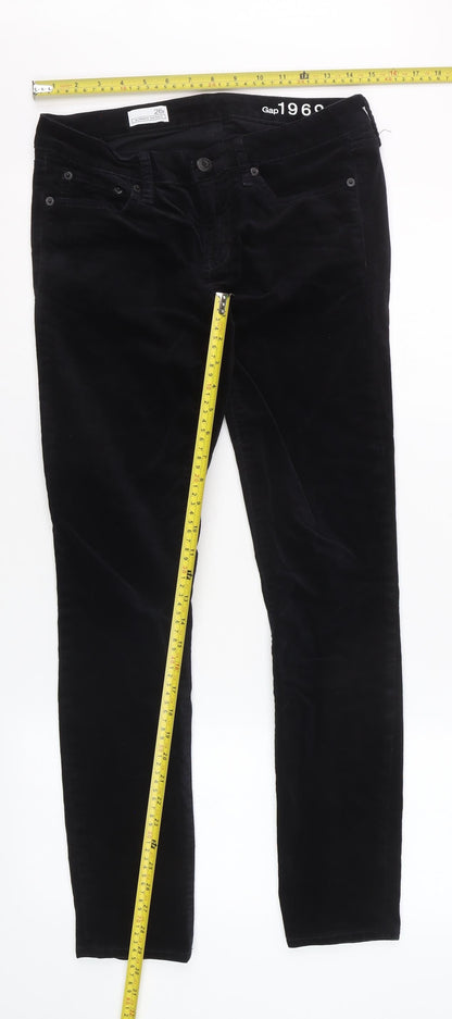Gap 1969 Women Black Corduroy Always Skinny Trousers Size 26R
