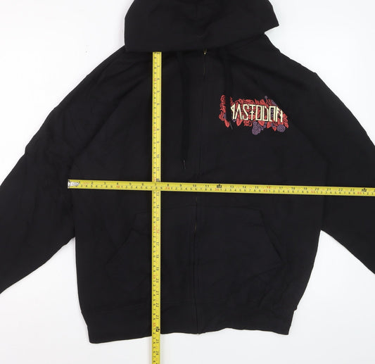 Mastodon Men's Black Full Zip Hoodie M Graphic Skull Design