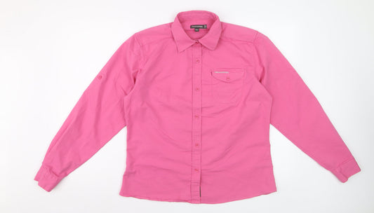 Craghoppers Women Pink Long Sleeve Button-Up Shirt Size 14