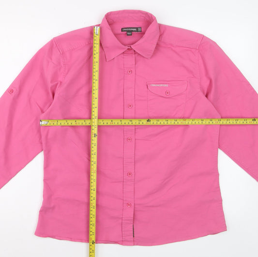 Craghoppers Women Pink Long Sleeve Button-Up Shirt Size 14