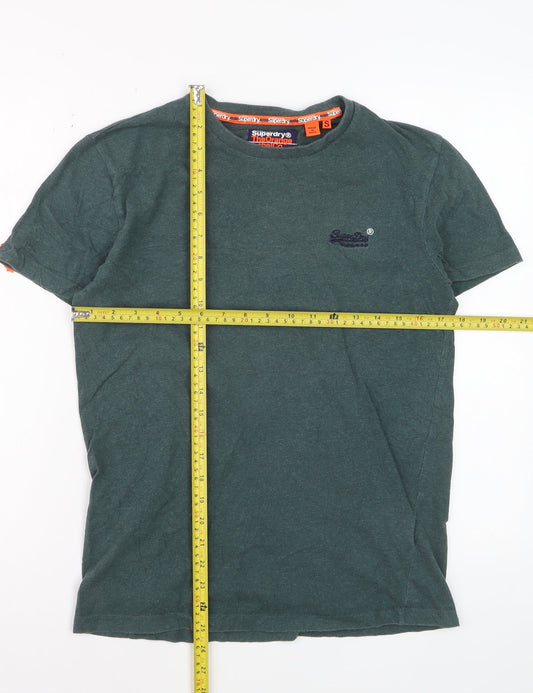 Superdry Men's Green Cotton Crew Neck Short Sleeve T-Shirt Size S