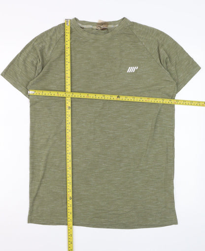 MyProtein Men's Green Athletic Fit Short Sleeve Training T-Shirt Size M