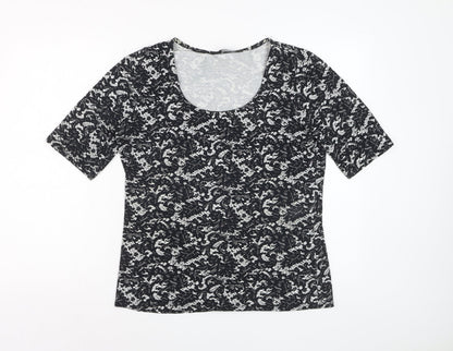 Dorothy Perkins Women’s Black Floral Lace Jersey T-Shirt Size 16