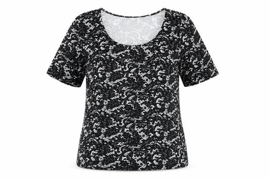 Dorothy Perkins Women’s Black Floral Lace Jersey T-Shirt Size 16