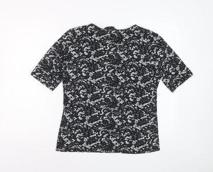 Dorothy Perkins Women’s Black Floral Lace Jersey T-Shirt Size 16