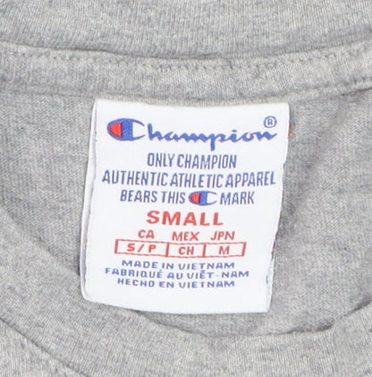 Champion Mens Grey Short Sleeve Crew Neck Cotton T-Shirt Small